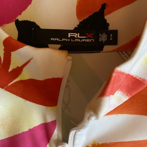 Ralph Lauren RLX  Multicolor Floral Quarter Zip Top Small Active Wear Golf - Picture 6 of 8